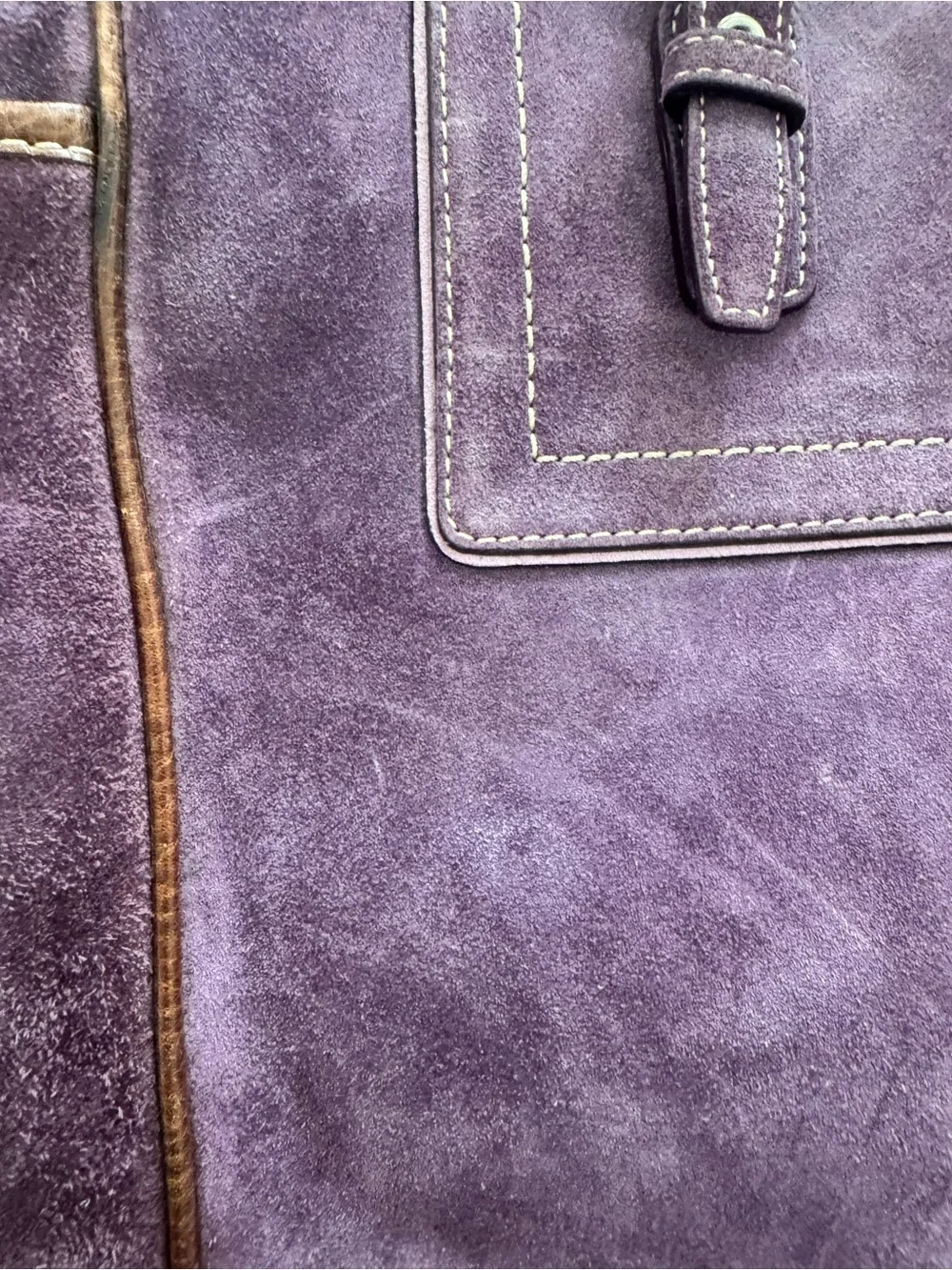 Vintage Y2K Hampton Coach Deep Purple Suede Tote Bag - Perfect Condition